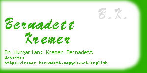 bernadett kremer business card